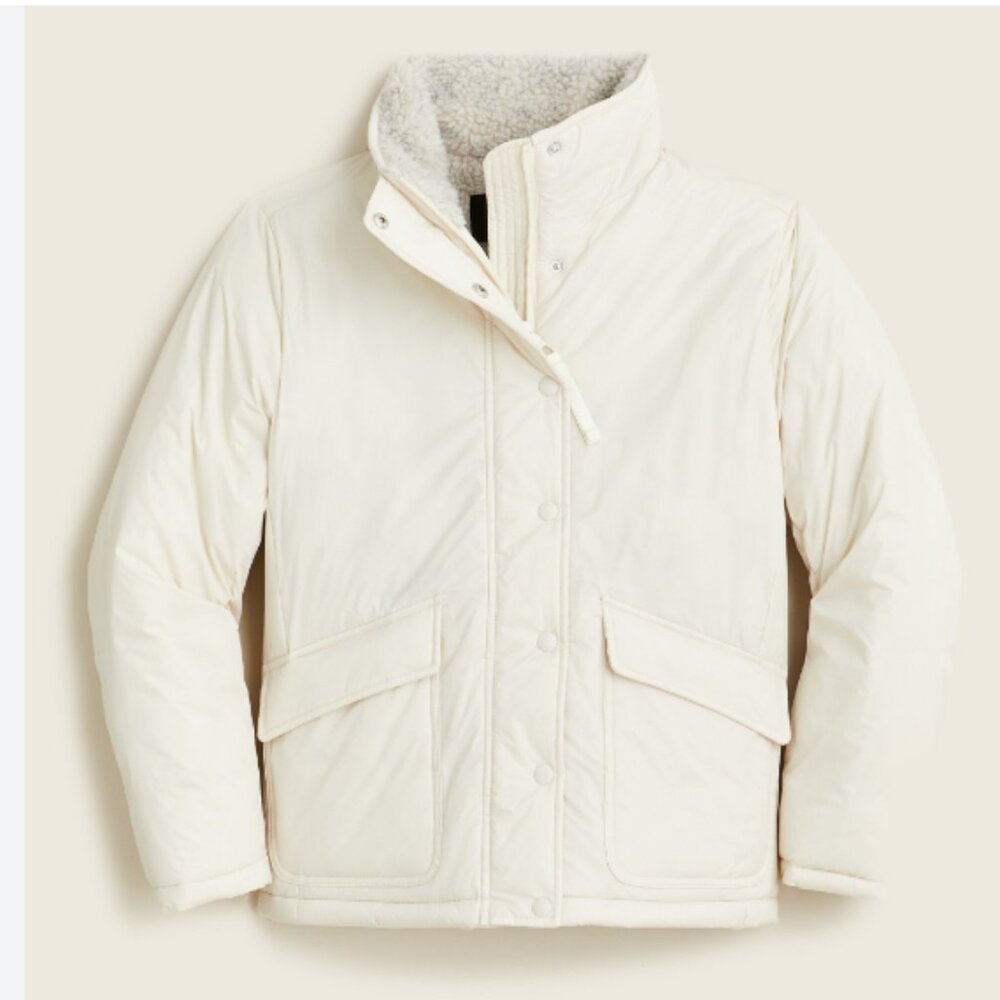 J. Crew Sherpa-Lined Puffer Jacket with PrimaLoft